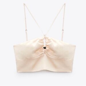 Zara Champagne Satin Top